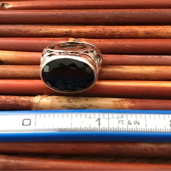 Silpada Sterling Silver Black Chalcedony Ring Size 7.5 - Picture 8 of 9